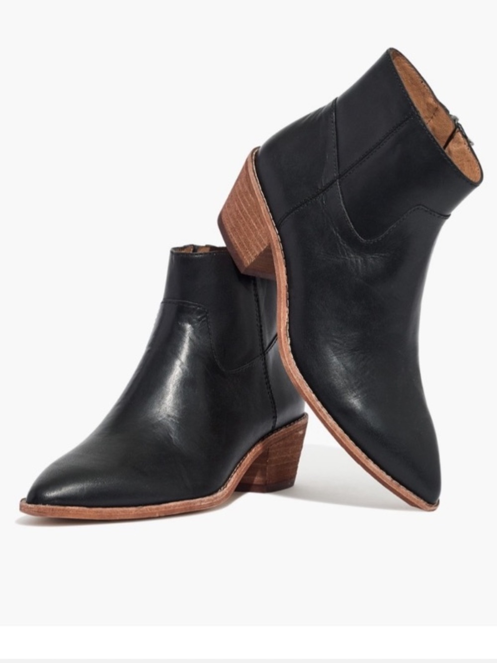 Madewell Charley Ankle‎ Boots Black Leather Booties 8.5